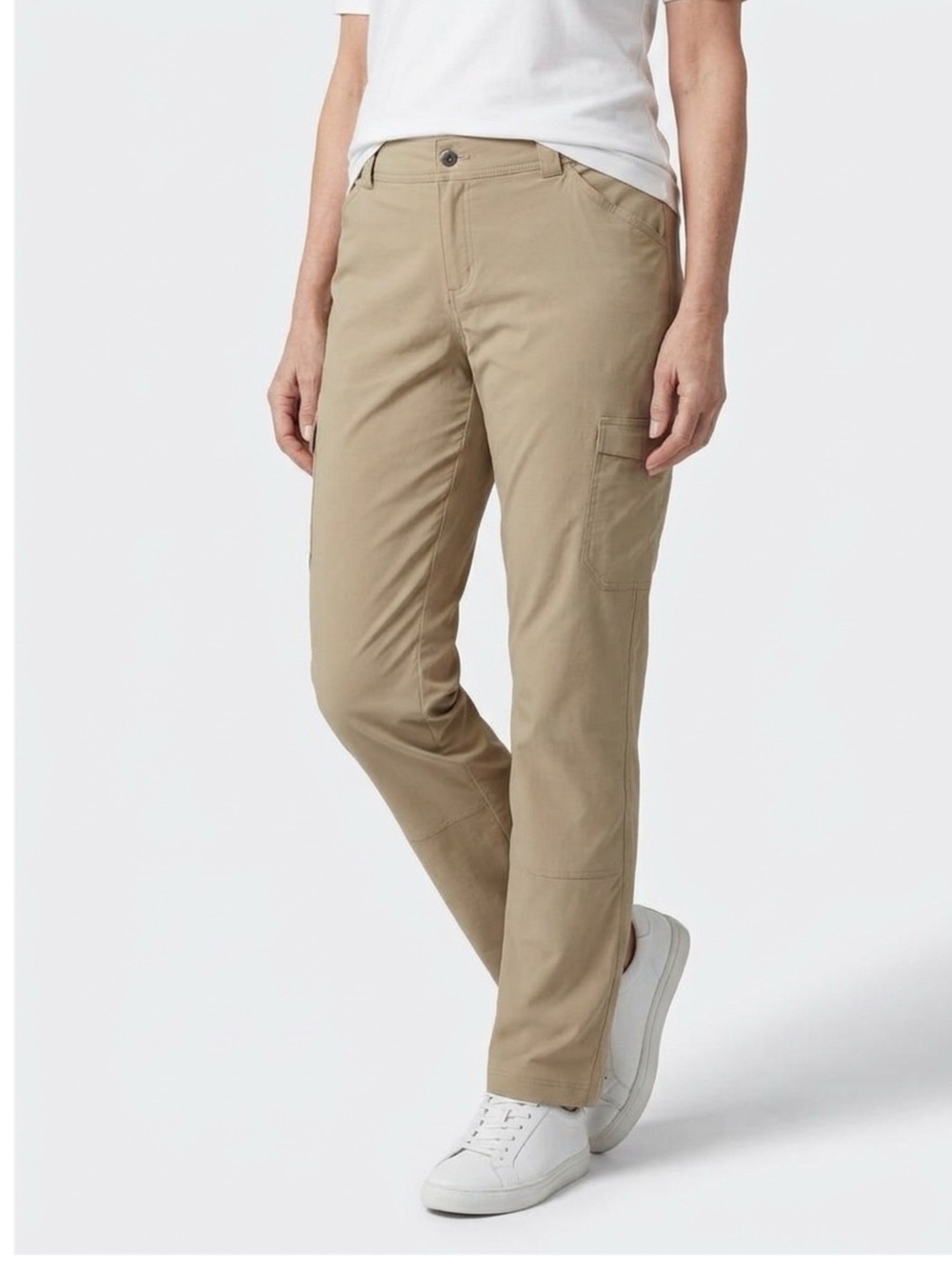 Duluth Trading Co  DRY IN THE FLY Women's Boot cut mid rise in Khaki. cargo
